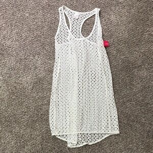 Xhilaration White Crochet Swim Cover-Up